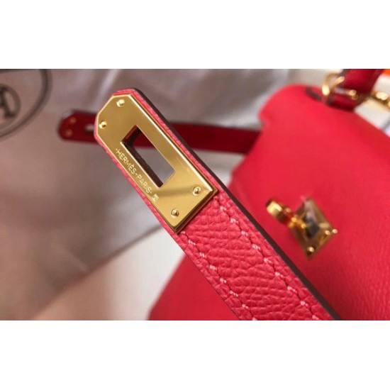 Replica Borsa Hermes Kelly 25cm Sellier Epsom in pelle rossa