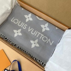 Replica Sciarpa Louis Vuitton LV Essential In Lana Grigia M77727