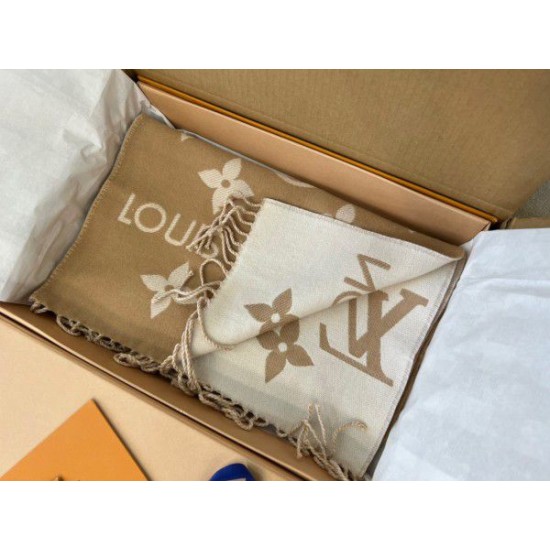 Replica Sciarpa Louis Vuitton LV Essential In Lana Beige M77728