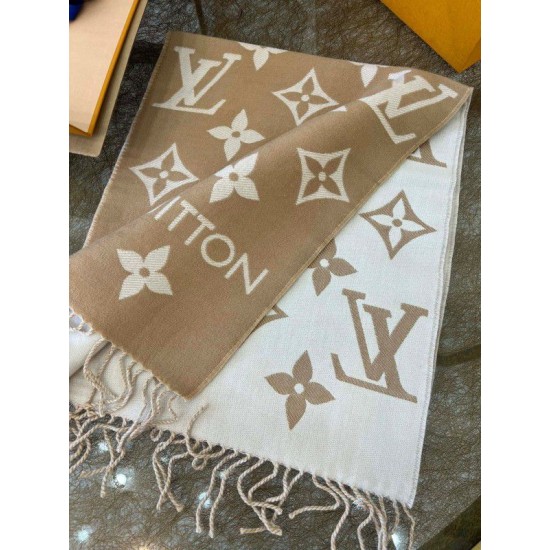 Replica Sciarpa Louis Vuitton LV Essential In Lana Beige M77728
