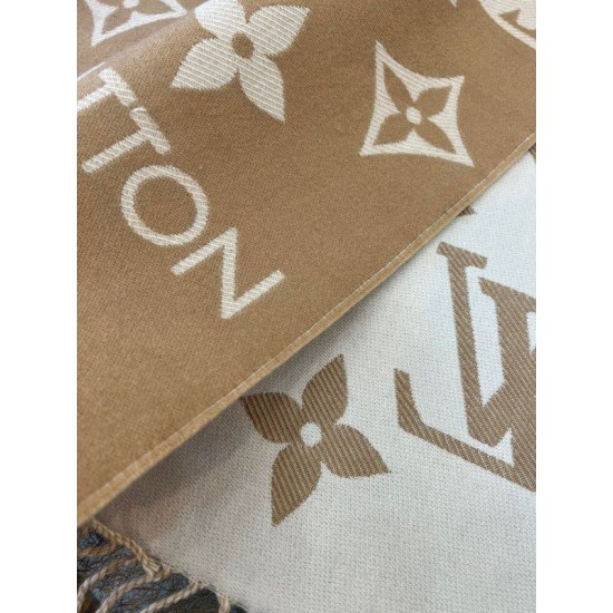 Replica Sciarpa Louis Vuitton LV Essential In Lana Beige M77728