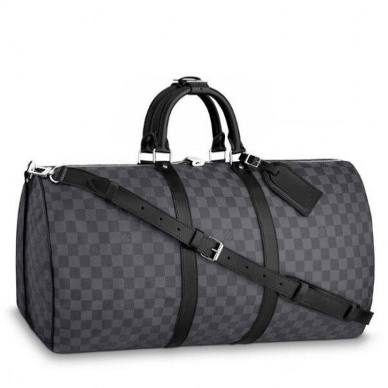 Replica Louis Vuitton Keepall Bandoulière 55 Damier Grafite N41413