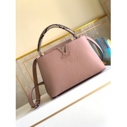 Replica Borsa MM Louis Vuitton Capucines Con Manico In Pitone N92801