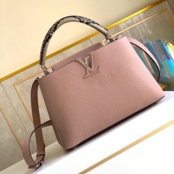 Replica Borsa MM Louis Vuitton Capucines Con Manico In Pitone N92801