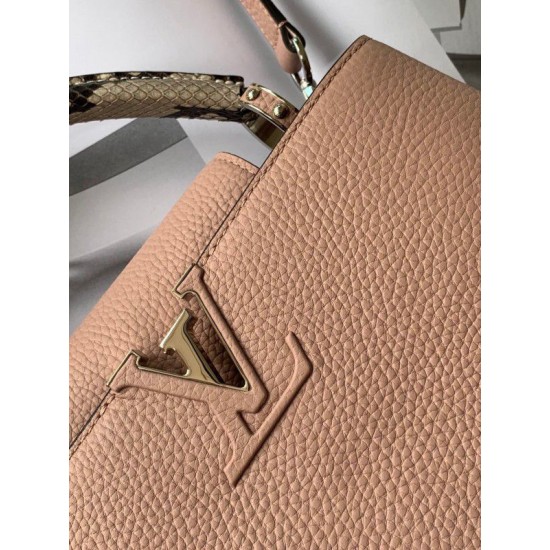 Replica Borsa MM Louis Vuitton Capucines Con Manico In Pitone N92801