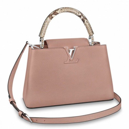 Replica Borsa MM Louis Vuitton Capucines Con Manico In Pitone N92801
