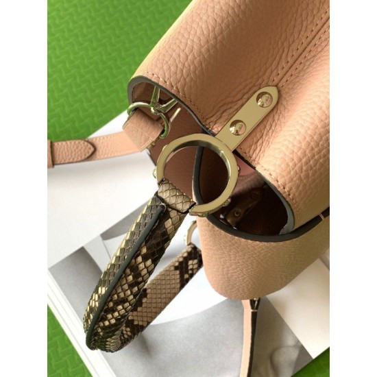 Replica Borsa MM Louis Vuitton Capucines Con Manico In Pitone N92801