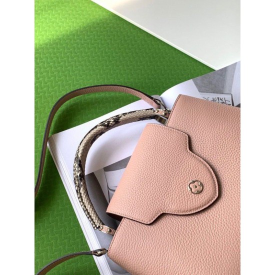 Replica Borsa MM Louis Vuitton Capucines Con Manico In Pitone N92801
