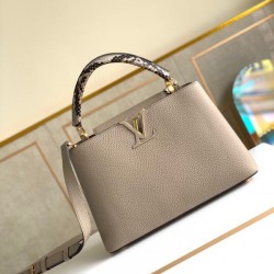 Replica Borsa Louis Vuitton Capucines MM con manico in pitone N92802
