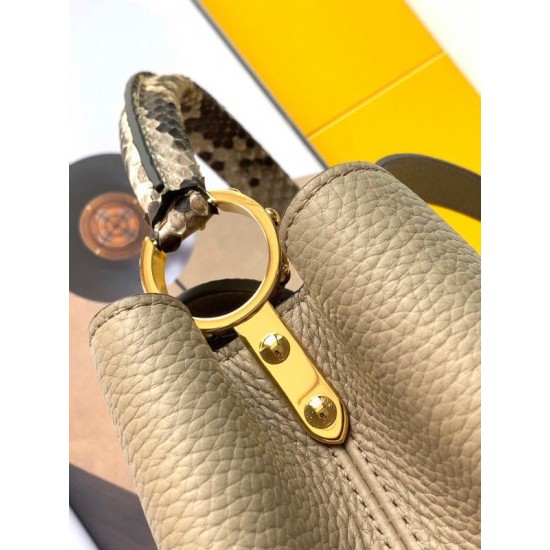 Replica Borsa Louis Vuitton Capucines MM con manico in pitone N92802
