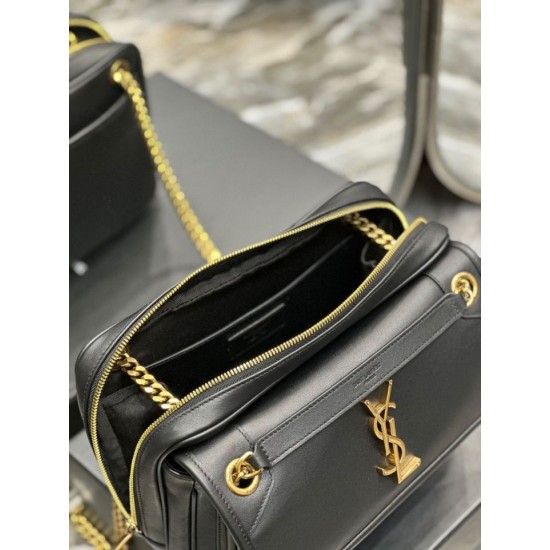 Replica Borsa fotografica YSL Saint Laurent Niki in pelle liscia Nera