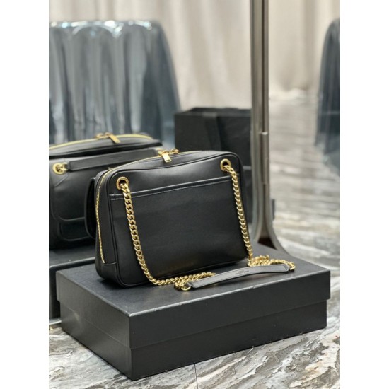 Replica Borsa fotografica YSL Saint Laurent Niki in pelle liscia Nera