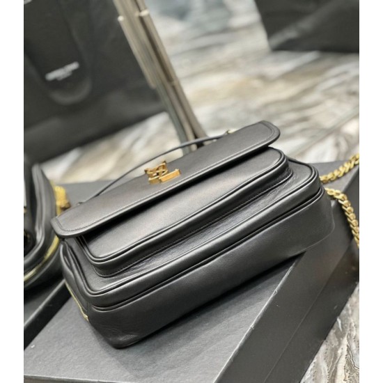 Replica Borsa fotografica YSL Saint Laurent Niki in pelle liscia Nera