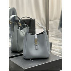 Replica YSL Saint Laurent Le 5 À 7 Cassandre Hobo Secchiello Piccola Borsa Morbida Pelle Liscia Grigia
