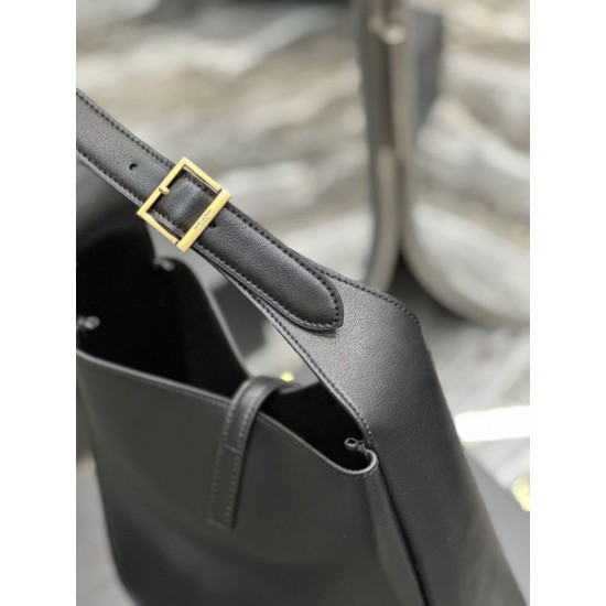 Replica YSL Saint Laurent Le 5 À 7 Cassandre Hobo Borsa Secchiello Morbida Piccola Pelle Liscia Nera