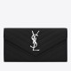 Replica Portafoglio grande con patta monogramma YSL Saint Laurent nero argento Replica Portafoglio grande con patta monogramma YSL Saint Laurent nero argento