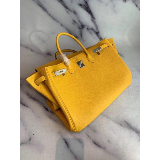 Replica Herme Birkin Borsa 35cm fatta a mano Clemence Yellow