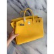 Replica Herme Birkin Borsa 35cm fatta a mano Clemence Yellow