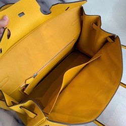 Replica Herme Birkin Borsa 35cm fatta a mano Clemence Yellow