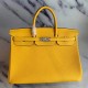 Replica Herme Birkin Borsa 35cm fatta a mano Clemence Yellow
