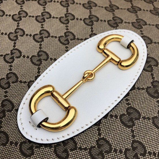 Replica Borsa tote media Gucci 1955 Horsebit 621144 Bianca