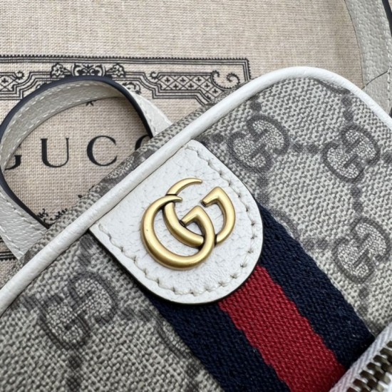 Replica Borsa mini Gucci Ophidia GG Supreme tela 671682 Bianca