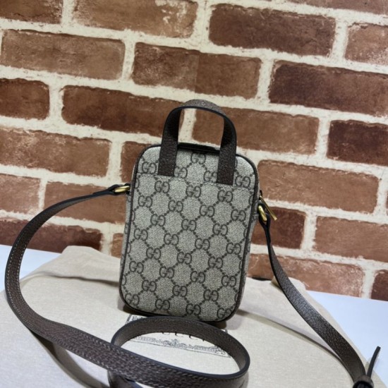 Replica Borsa mini Gucci Ophidia GG Supreme tela 671682 Marrone