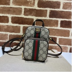 Replica Borsa mini Gucci Ophidia GG Supreme tela 671682 Marrone