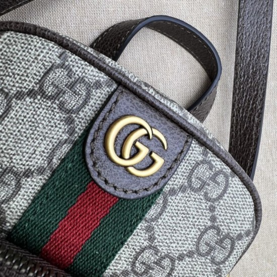 Replica Borsa mini Gucci Ophidia GG Supreme tela 671682 Marrone