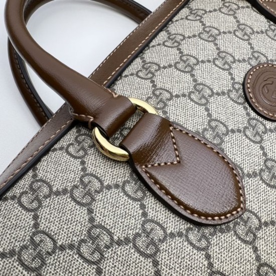 Replica Gucci Borsa da lavoro con incastro G 674140 Caffè