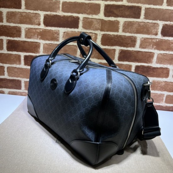 Replica Gucci Borsone con Incastro G 696014 Nero