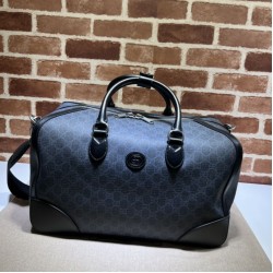 Replica Gucci Borsone con Incastro G 696014 Nero