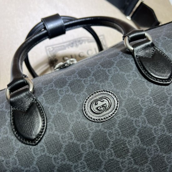 Replica Gucci Borsone con Incastro G 696014 Nero