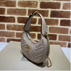 Replica Mini borsa a forma di mezzaluna Gucci GG Marmont 699514 Rosa