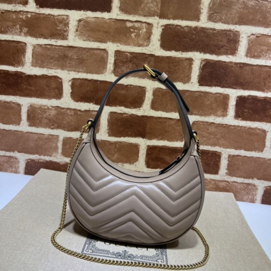 Replica Mini borsa a forma di mezzaluna Gucci GG Marmont 699514 Rosa