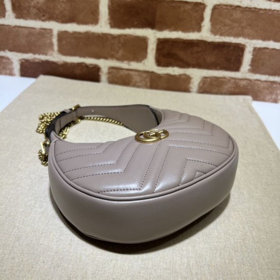 Replica Mini borsa a forma di mezzaluna Gucci GG Marmont 699514 Rosa