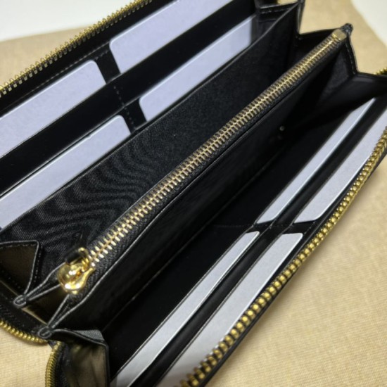 Replica Portafoglio con zip Gucci GG Matelassé 723784 Nero