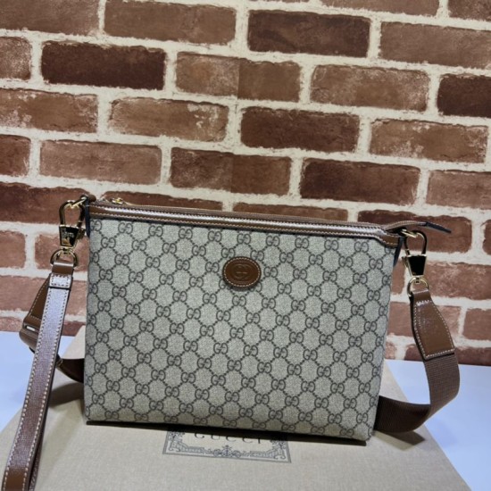 Replica Borsa Gucci Messenger con Intreccio G ‎726833 Marrone