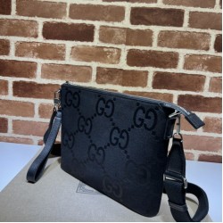 Replica Borsa messenger media Gucci Jumbo GG 739668 Nera