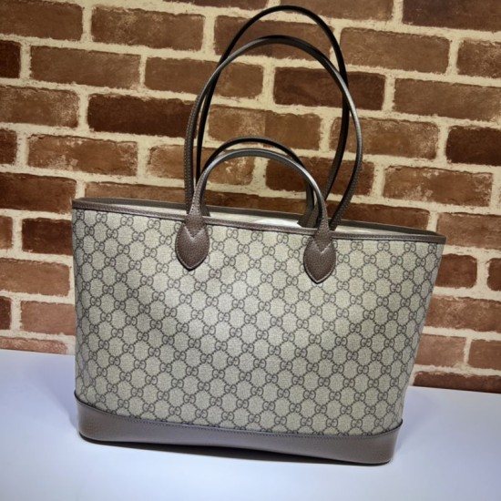 Replica Borsa tote media Gucci Ophidia 739730 GG Supreme tela Marrone