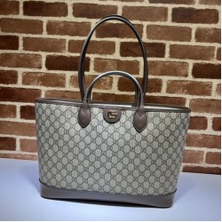 Replica Borsa tote media Gucci Ophidia 739730 GG Supreme tela Marrone