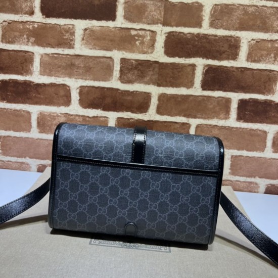 Replica Borsa messenger Gucci GG con Interlocking G 745679 Nera