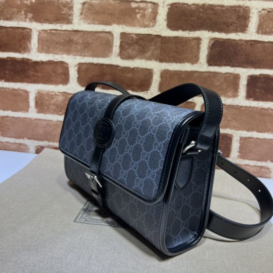 Replica Borsa messenger Gucci GG con Interlocking G 745679 Nera
