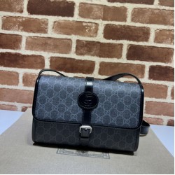 Replica Borsa messenger Gucci GG con Interlocking G 745679 Nera
