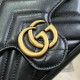 Replica Portafoglio con catena mini porta carte Gucci GG Marmont 751526 Nero