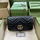 Replica Portafoglio con catena mini porta carte Gucci GG Marmont 751526 Nero