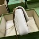 Replica Portafoglio con catena mini porta carte Gucci GG Marmont 751526 Bianco