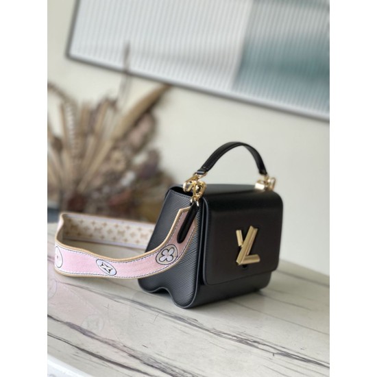 Replica Borsa Louis Vuitton Twist MM M22036 Nera 23 cm
