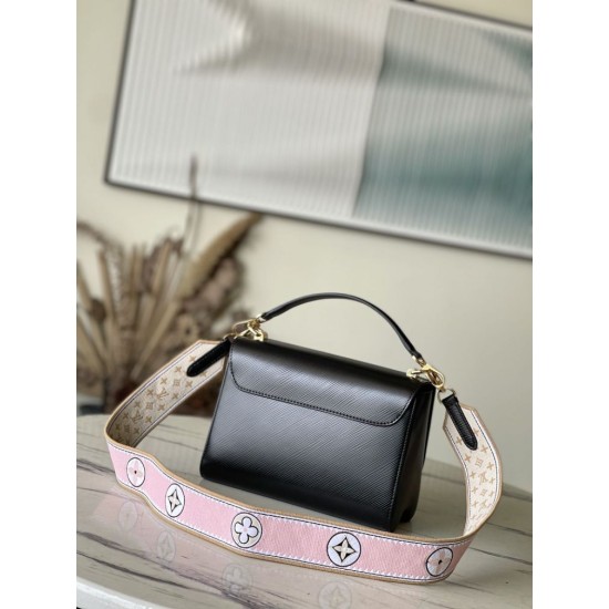 Replica Borsa Louis Vuitton Twist MM M22036 Nera 23 cm