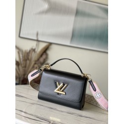 Replica Borsa Louis Vuitton Twist MM M22036 Nera 23 cm
